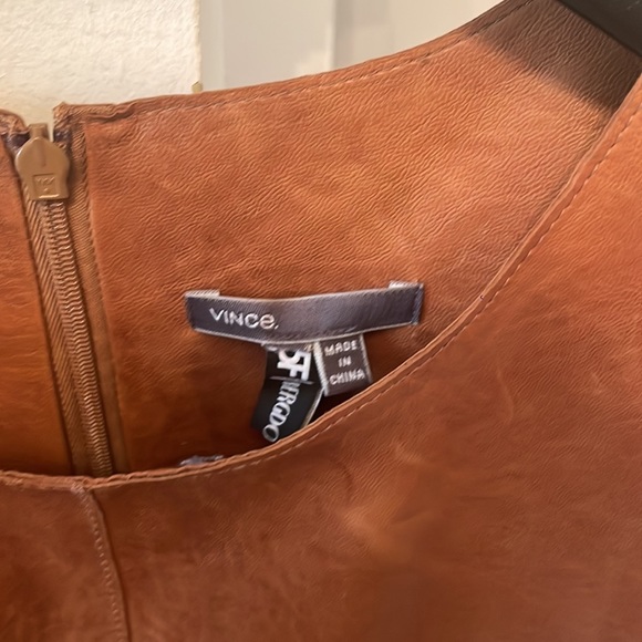 VINCE- leather dress- great soft buttery leather with zipper at the back. - Picture 2 of 3